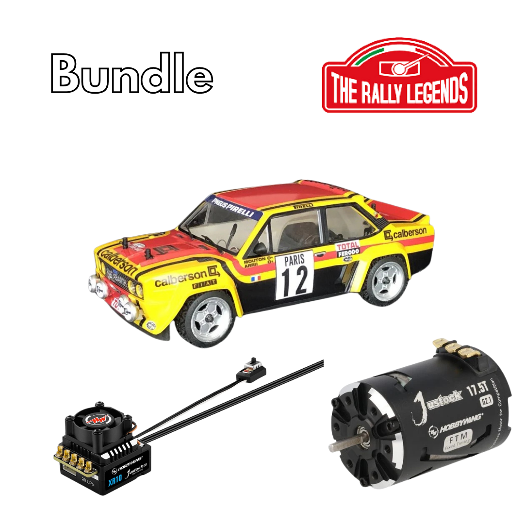 Rally Legends Fiat 131 Abarth Calberson-Mouton - 1:10 RTR combo with Justock 17.5T 365 SD G2.1+ Justock G3S ESC set - RCXX - RC Racing Shop | RC Models | Tuning & Spare Parts for Professionals