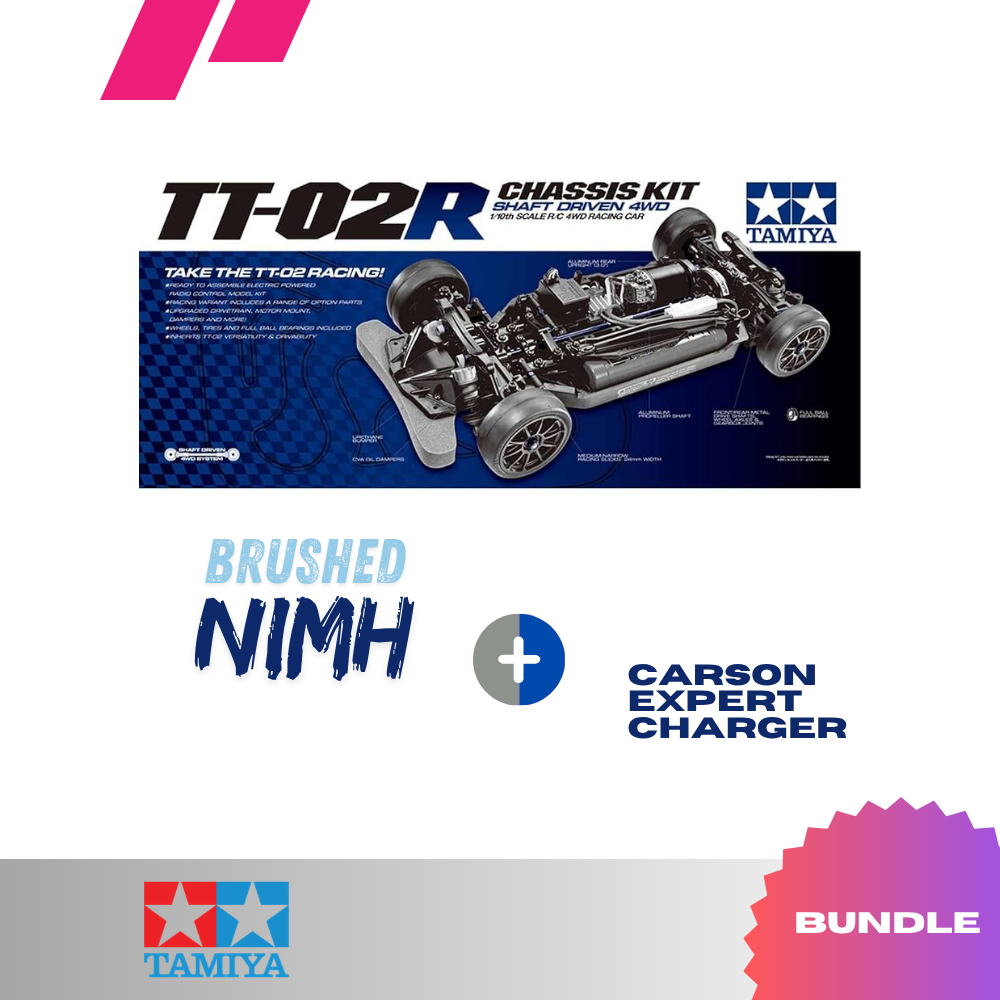 Tamiya TT-02 Type-R + Electronics Combo NimH Brushed 28T + Expert Charger