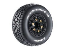 SC-Rocket Reifen M soft auf Felge schwarz 12/14/17 mm (2) LOUISE 1/10 Short-Course Oval (tauschbare Radmitnehmer)