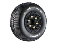 SC-Groove Reifen soft auf Felge schwarz 12/14/17 mm (2) LOUISE 1/10 Short-Course (tauschbare Radmitnehmer)