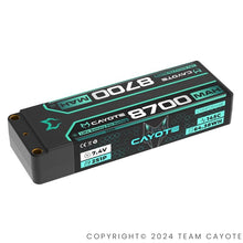 Racing Lipo Battery, 145C, 8700mAh, 2S1P, 7.4V, 64.38Wh CAYOTE
