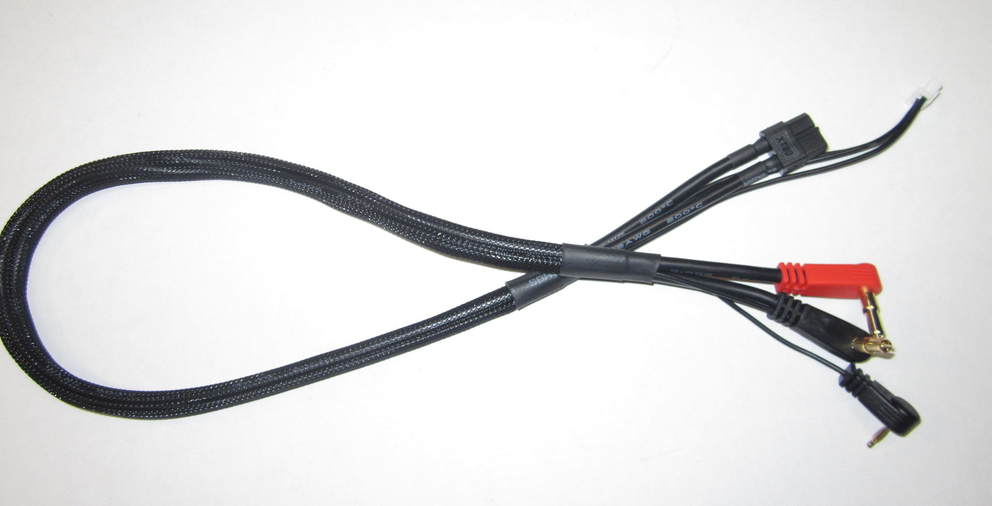 TQ 2S Ladekabel XT60 Stecker + Zugentlastung 4/5mm Stecker (1) Schwarz - RCXX - rc racing for professionals