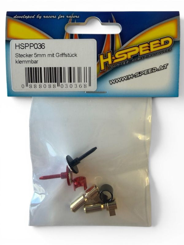 Stecker 5mm mit Griffstück klemmbar