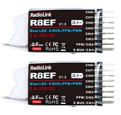 T8S Mode-2 RC Transmitter Incl. LiPo & 2x R8EF Receiver