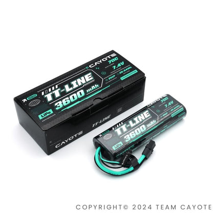 TT-Line Lipo Battery, 70C, 3600mAh, 2S, 7.4V Hardcase CAYOTE mit XT60 Stecker