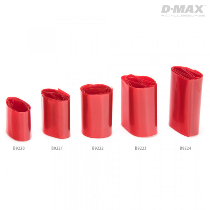 Heat Shrink Tube Red Transparent D35/W55mm x 1m