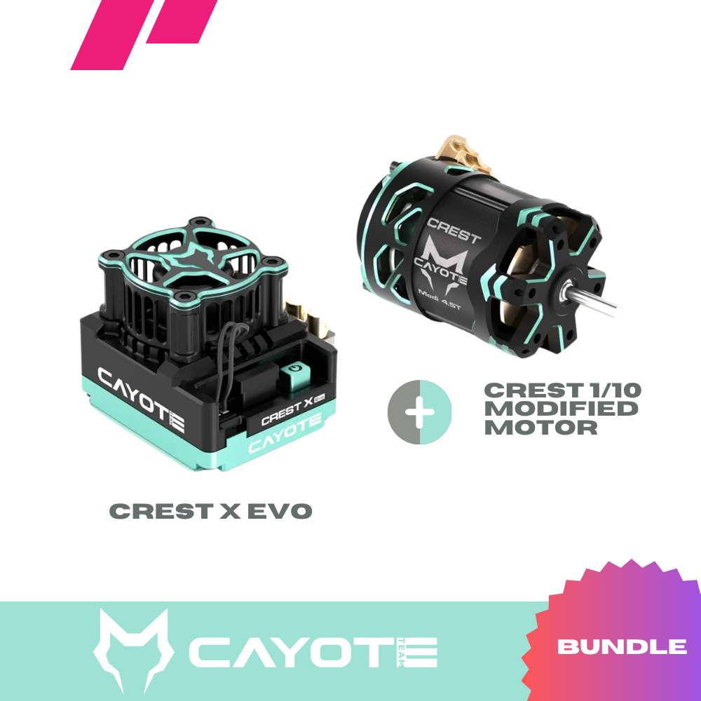 Bundle Cayote | Crest X Evo 1/10 ESC + Moteur Crest Modified 1/10