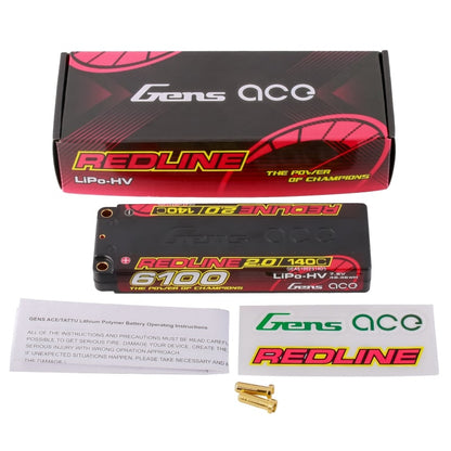 Batterie GensAce Redline 2.0 Low Prof 2S HV 7,6 V - 140 °C - 6100 139 x 47 x 18,5 mm 226 g