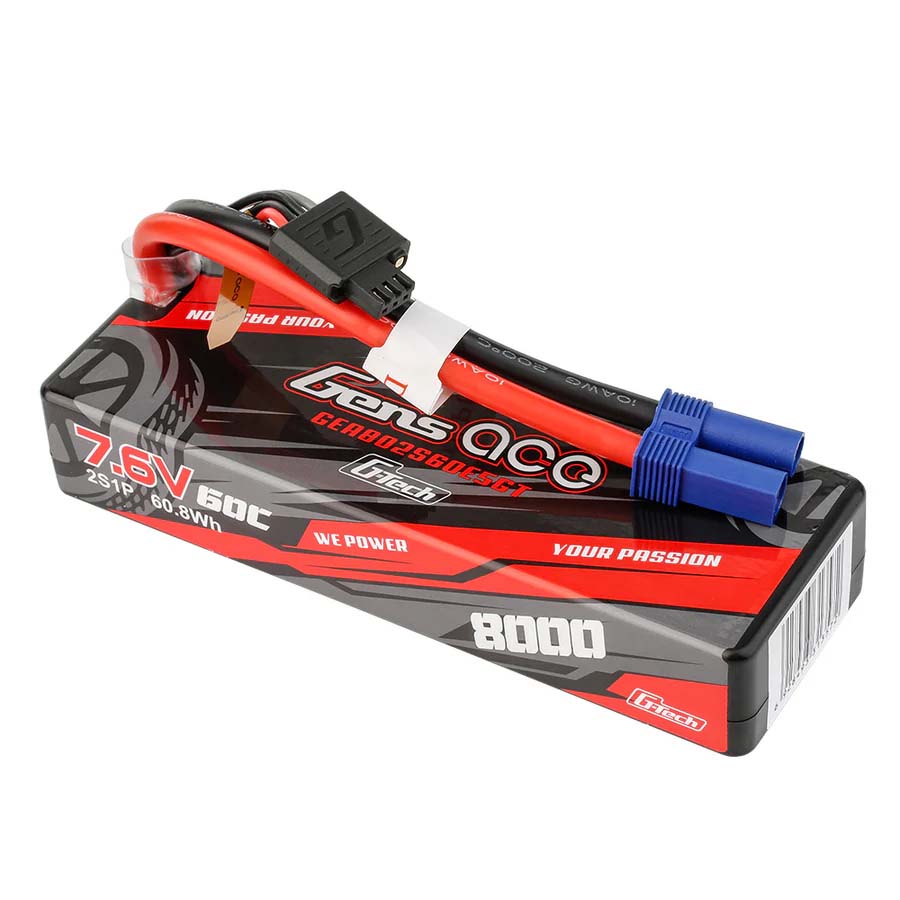 Batterie GensAce G-Tech Hard 2S 7,6 V - 8000 mAh - 60 °C 138 x 46 x 24 mm 334 g (XT60)