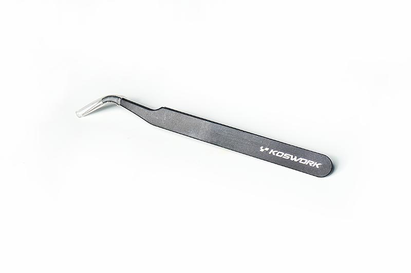 Koswork Bent Tweezers 1.5 mm Thick Version – Precision tweezers for small parts