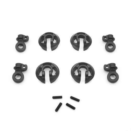 Tekno Locking Shock Rod End and Spring Perch Set (13mm shocks) - TKR6701