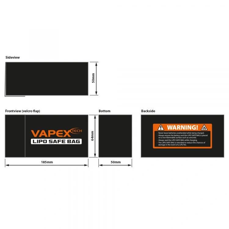 Vapex LiPo-Safe Bag-D (125x64x50 mm) - VPLIPOBAGD - RCXX - RC Racing Shop | RC Models | Tuning & Spare Parts for Professionals